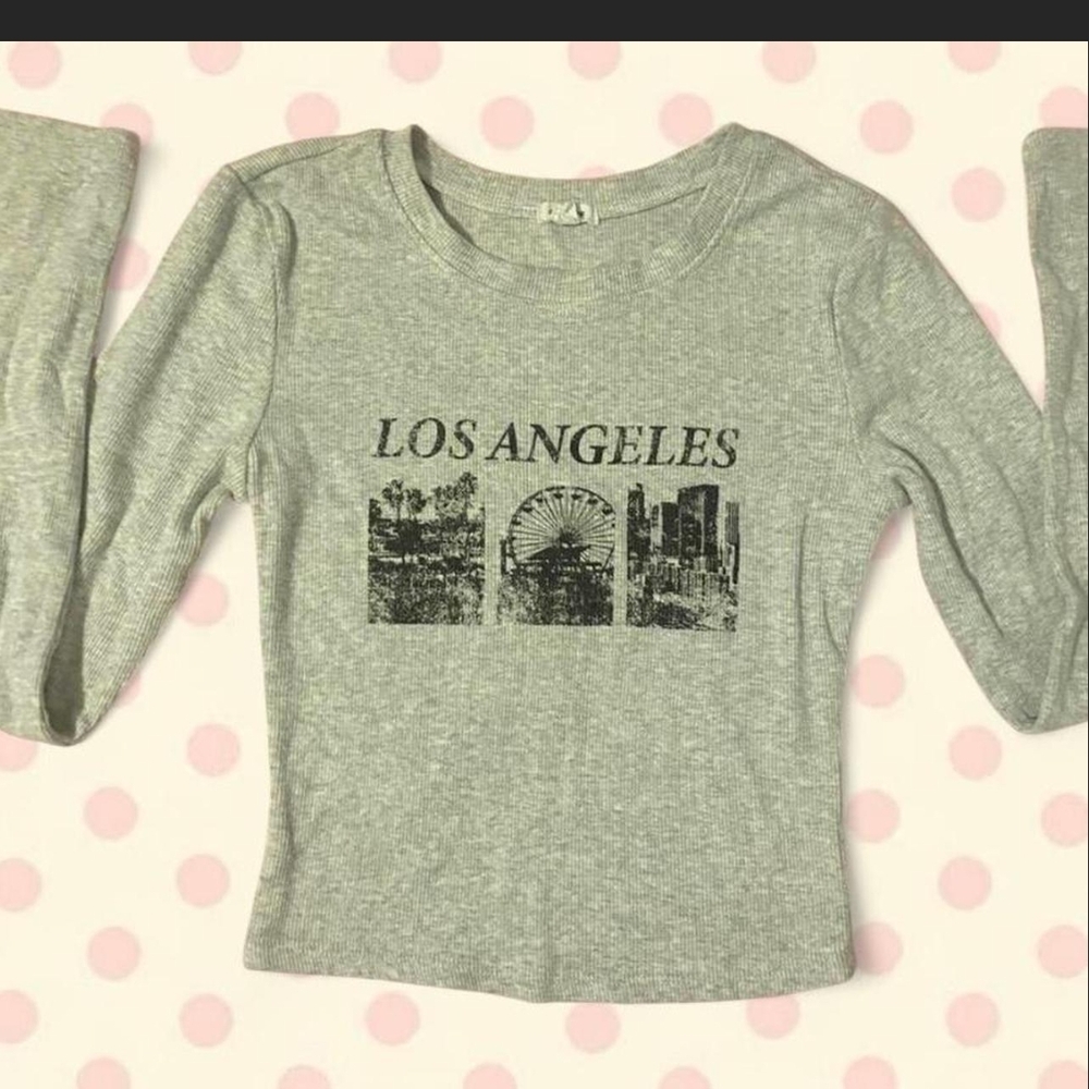Garage Ribbed Graphic Long Sleeve Top